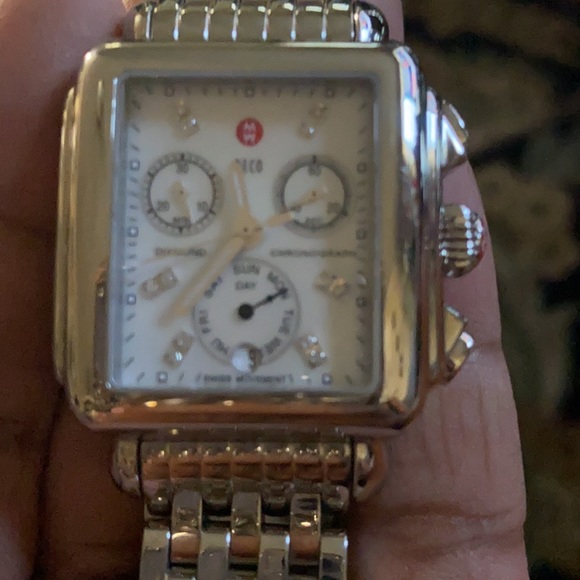 barley worn Michelle stainless steel watch. It fits a small arm no extra links - Picture 7 of 11